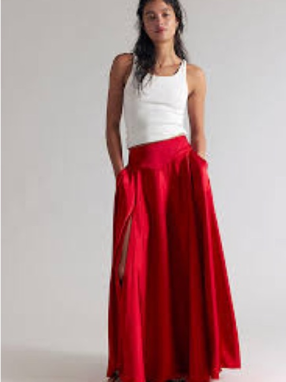 Chilco Mid-Rise Side Slit Maxi Skirt NWT